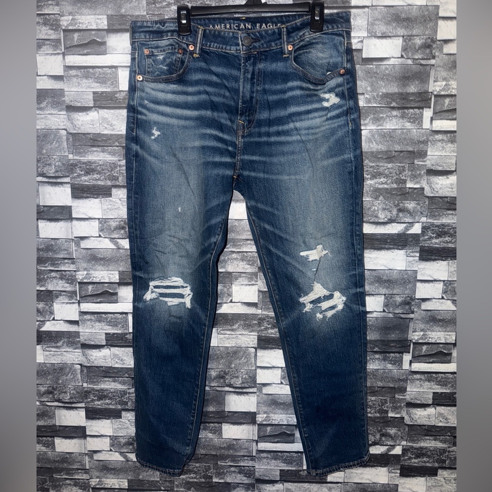 American Eagle Outfitters Men's Distressed Blue Jeans size 34x32